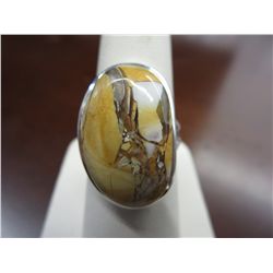 Estate .925 silver 7g Arabian agate stone ring