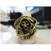 Image 1 : Solid cast bronze men's biker Grim Reaper ring