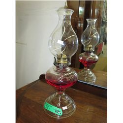 Vintage glass oil lamp