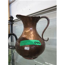 Vintage solid copper hammered jug