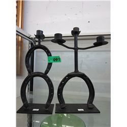 2 Horseshoe candle sticks