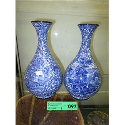 Pair of Foley blue and white vases