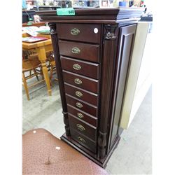 Floor standing jewelry cabinet