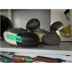 2 Vintage Styrofoam duck decoys with chain.