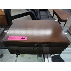 Solid wood estate jewelry box & contents