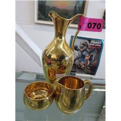 Royal Winton gold luster jug, cream & sugar