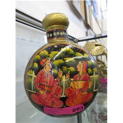 Painted metal vase - 11" x 9"
