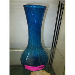 Blown glass vase - Blue - 13" x 8"