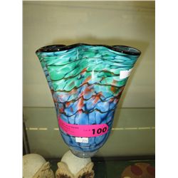 Signed dated art glass vase