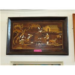 Wood inlaid folk art