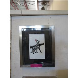 Framed Richard Shorty print "Timber Wolf"