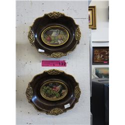 2 Framed Russian petit point still life's