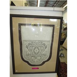 Framed hand tatted lace