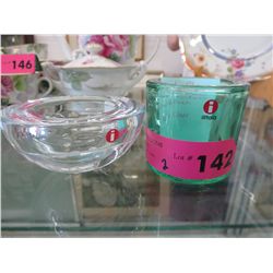 2 iitalia glass candleholders - made in Finland