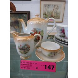 Vintage teacup, creamer, teacup & saucer