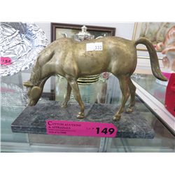Italian brass horse on marble base