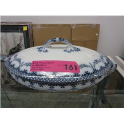 English, hand painted serving dish & lid