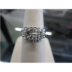 14kt White gold engagement ring set