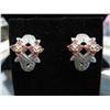 Image 1 : Brand new sterling silver ruby & diamond earrings