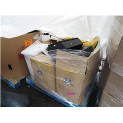 Skid of unsorted storage locker goods