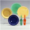 Image 1 : 2 FIESTA pieces: two pie servers in red and green (some chips), two pie plates: 10" yellow (chips...