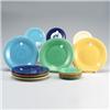 Image 1 : 15 FIESTA plates: eight 6 1/4" including two medium green (scratches to light blue and cobalt), a...