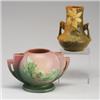 Image 1 : Two ROSEVILLE pieces: a pink Thornapple spherical jardiniere (305-6") (small chip to handle); and...
