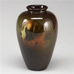 WELLER Louwelsa vase finely painted by L. Blake with a Saint Bernard. A few scratches and gentle...