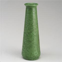 ROSEVILLE Rozane Egypto tall tapering vase, its neck embossed with a band of diamonds, covered in...