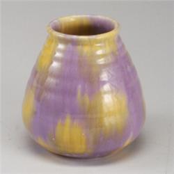 ROSEVILLE Imperial II beehive-shaped vase in yellow and lavender. Short tight line to rim. Unmark...