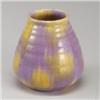 Image 1 : ROSEVILLE Imperial II beehive-shaped vase in yellow and lavender. Short tight line to rim. Unmark...
