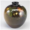 Image 1 : WELLER Louwelsa spherical vase painted by E. Brown with grapes. Some glaze misses around rim and...