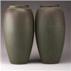 Image 1 : 2 massive MONMOUTH Western Ware olive jars covered in matt dark green to brown glaze. Factory dri...