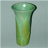 Image 1 : ROSEVILLE green Early Velmoss flaring vase. Unmarked. 11 1/2"...