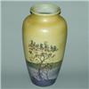 Image 1 : Unusual and large WELLER La Sa baluster vase painted with green trees in front of a purple lake,...