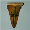 Image 1 : ROSEVILLE brown Pine Cone wall shelf. Touch-up to tip of branch, minute fleck to rim. Raised mark...