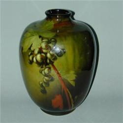 Fine and large WELLER Louwelsa bulbous vase, beautifully painted by Frank Ferrell with a branch o...