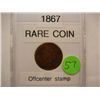 Image 1 : 1867 Off Center Stamp, Error Indian Head Cent