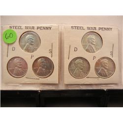 (6) 1943-P,D,&S Steel War Cents