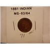 Image 1 : 1881 Indian Head Cent