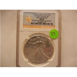 2012-W American Silver Eagle, First Releases .999 Fine Silver, 1 Troy Oz., Graded by NGC MS69