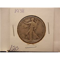 1938 Walking Liberty Half Dollar