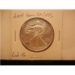 2009 American Silver Eagle, .999 Fine Silver, 1 Troy Oz., GEM BU/MS