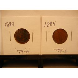 (2) Indian Head Cents: 1884