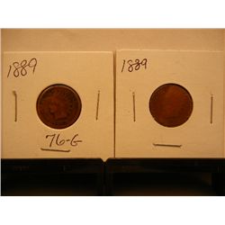 (2) Indian Head Cents: 1889