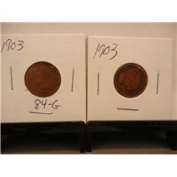 (2) Indian Head Cents: 1903