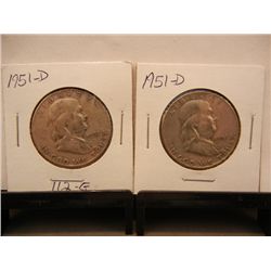 (2) Franklin Half Dollars: 1951-D