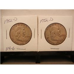 (2) Franklin Half Dollars: 1952-D
