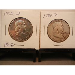 (2) Franklin Half Dollars: 1952-D