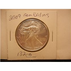2009 American Silver Eagle, .999 Fine Silver, 1 Troy Oz., GEM BU/MS
